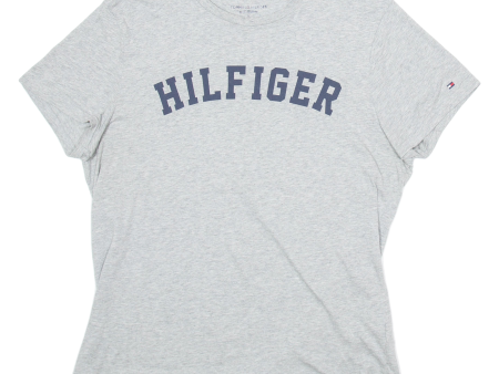 TOMMY HILFIGER Womens T-Shirt Grey L Fashion