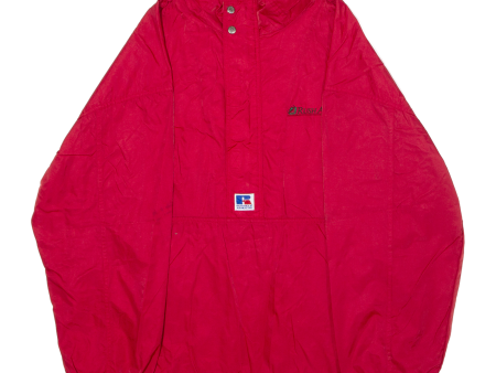 RUSSELL ATHLETIC Rush Air Mens Pullover Jacket Red Nylon 90s Hooded XL Discount