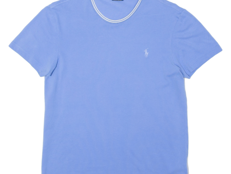 POLO RALPH LAUREN Custom Slim Fit Womens T-Shirt Blue M Online Hot Sale