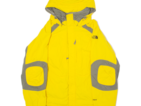 THE NORTH FACE Mens Ski Coat Yellow Nylon Hooded Colourblock XL Cheap