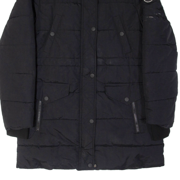 DIESEL Womens Puffer Coat Black Nylon S Discount