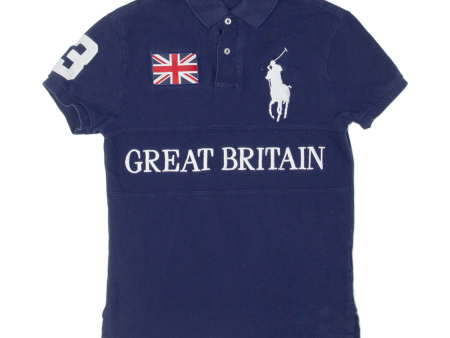 POLO RALPH LAUREN Custom Fit Mens Polo Shirt Blue XS Online now