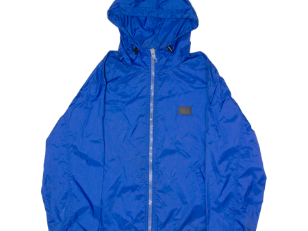 TOMMY HILFIGER Mens Rain Jacket Blue Nylon Hooded L Online Hot Sale