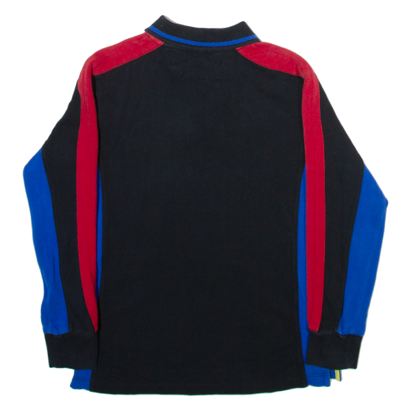 POLO RALPH LAUREN Boys Polo Shirt Black Colourblock Long Sleeve S Fashion