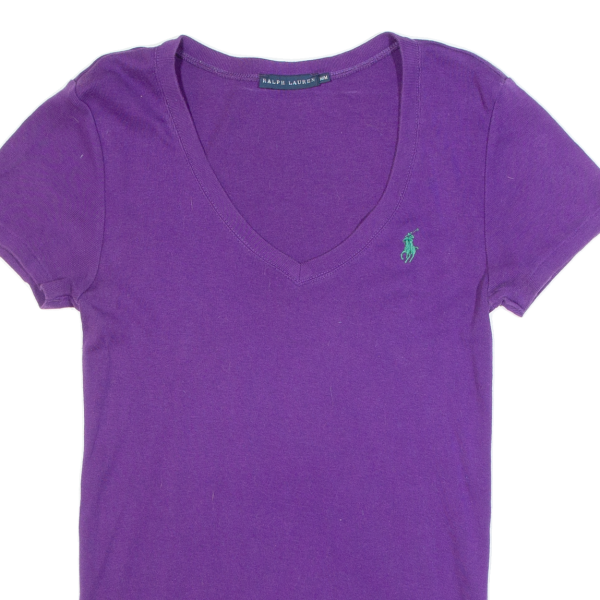 RALPH LAUREN Womens T-Shirt Purple M Hot on Sale