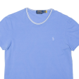 POLO RALPH LAUREN Custom Slim Fit Womens T-Shirt Blue M Online Hot Sale