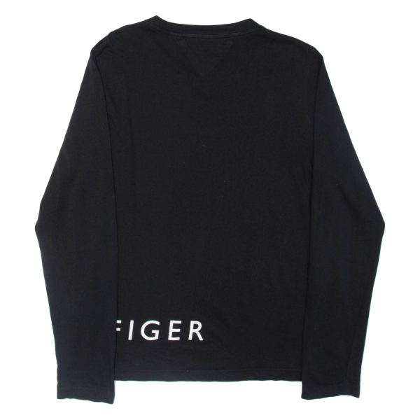 TOMMY HILFIGER Mens T-Shirt Black Long Sleeve L Cheap