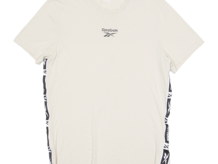 REEBOK Womens T-Shirt Beige Crew Neck M Online Hot Sale