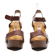 GRACELAND Block Heels Brown Leather Womens UK 5 Online