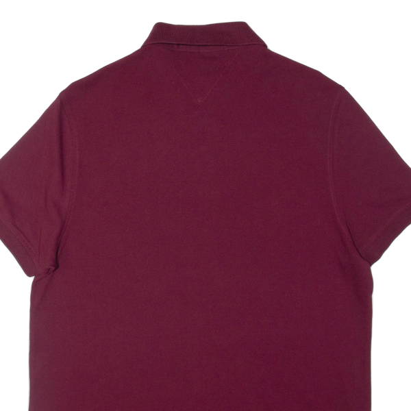 TOMMY HILFIGER Mens Polo Shirt Maroon L Discount