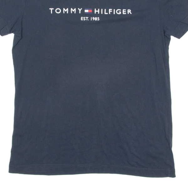 TOMMY HILFIGER Mens T-Shirt Blue Crew Neck L Discount