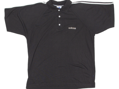 ADIDAS Mens Polo Shirt Black L Cheap