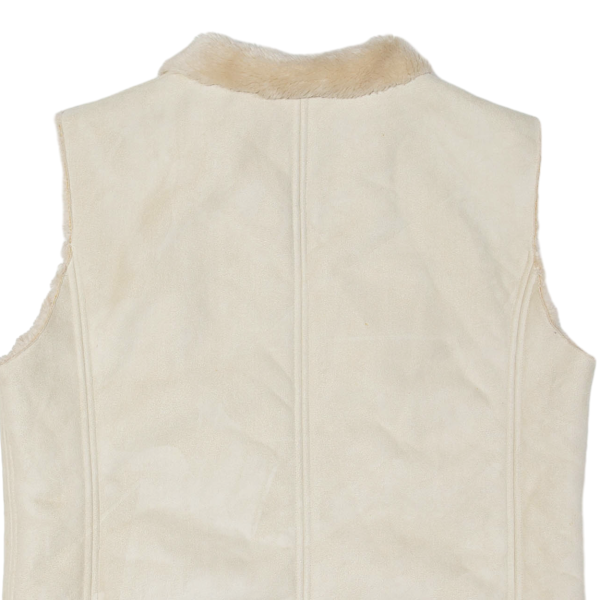 Womens Gilet Beige Leather UK 14 Online