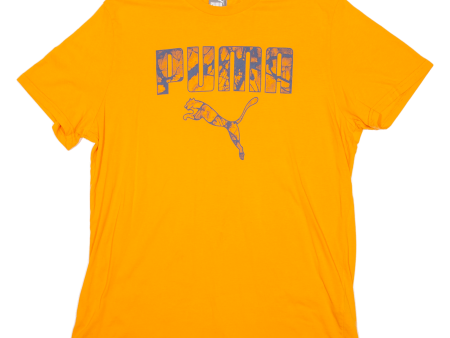 PUMA Mens T-Shirt Orange Crew Neck XL Online now