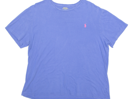 POLO RALPH LAUREN Mens T-Shirt Blue Crew Neck L Online Hot Sale