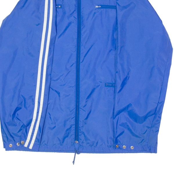 Mens Windbreaker Jacket Blue Nylon 90s Hooded S Cheap