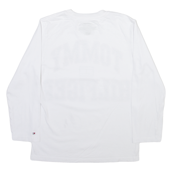 TOMMY HILFIGER Boys T-Shirt White Long Sleeve L Hot on Sale