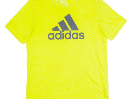 ADIDAS Boys T-Shirt Yellow 13-14Y For Sale