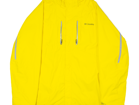 COLUMBIA Mens Ski Coat Yellow Nylon 4XL For Discount