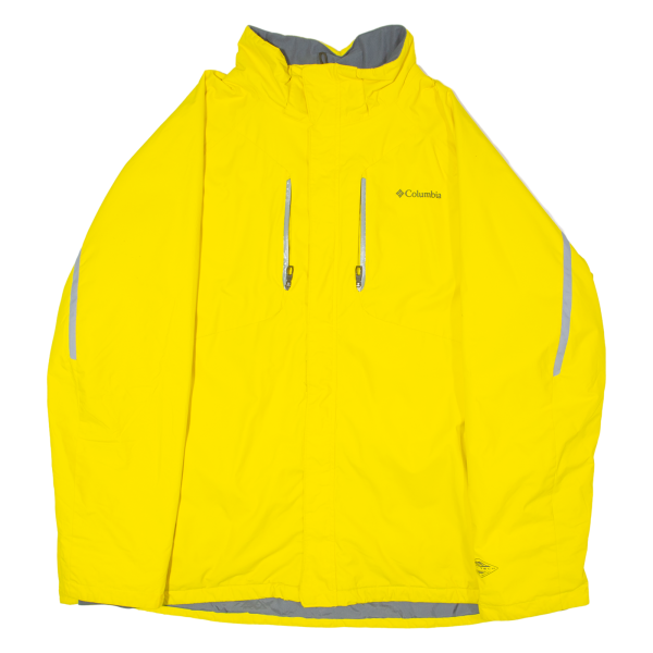 COLUMBIA Mens Ski Coat Yellow Nylon 4XL For Discount