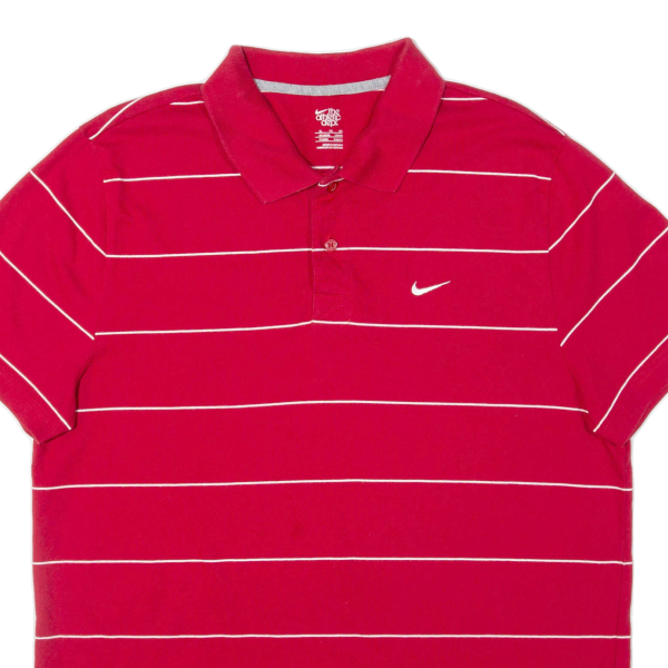 NIKE Mens Polo Shirt Red Striped XL Online