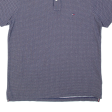 TOMMY HILFIGER Slim Fit Mens Polo Shirt Blue Spotted XL Cheap