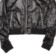 DKNY Cropped Womens Bomber Jacket Black Nylon L Discount