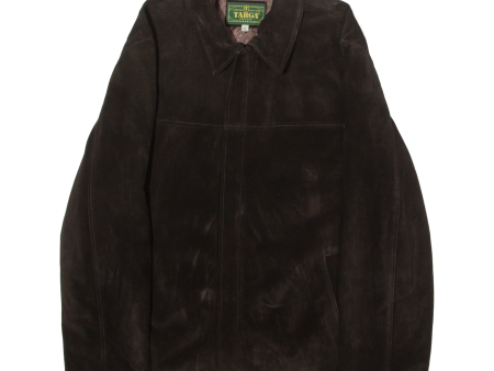 TARGA Mens Jacket Brown Leather Suede 90s M Cheap