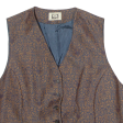 JERRY WILLIAMS Womens Blazer Waistcoat Brown Wool Floral UK 14 Fashion