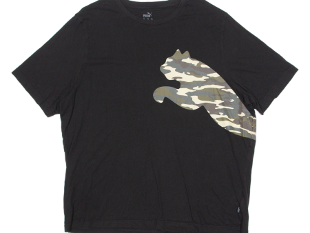 PUMA Camo Mens T-Shirt Black Crew Neck 2XL Online now