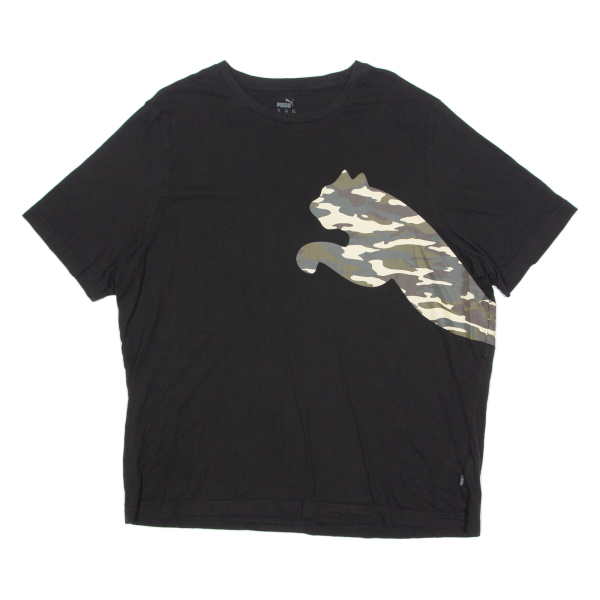 PUMA Camo Mens T-Shirt Black Crew Neck 2XL Online now