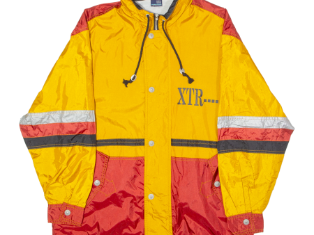 ON AIR XTR---6 Mens Rain Jacket Yellow 80s Hooded Colourblock S Online Sale