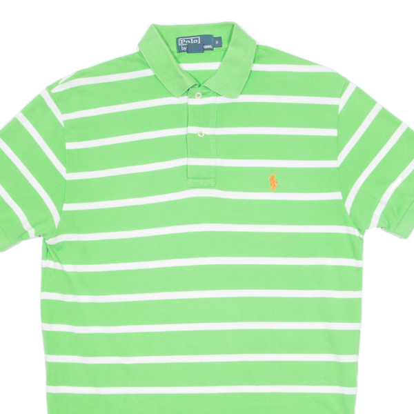 POLO RALPH LAUREN Mens Polo Shirt Green Striped S Fashion