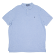 POLO RALPH LAUREN Custom Slim Fit Mens Polo Shirt Blue 2XL Online Sale