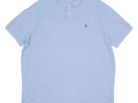 POLO RALPH LAUREN Custom Slim Fit Mens Polo Shirt Blue 2XL Online Sale