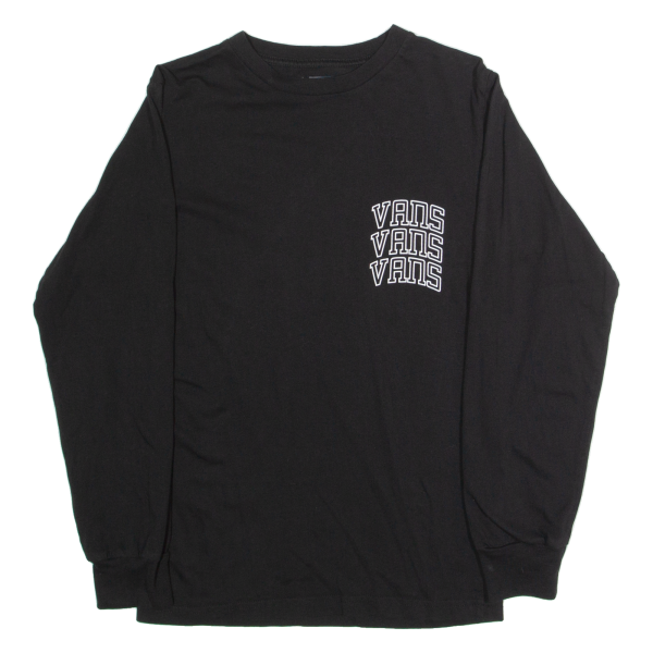 VANS Mens T-Shirt Black Long Sleeve XS Online Sale