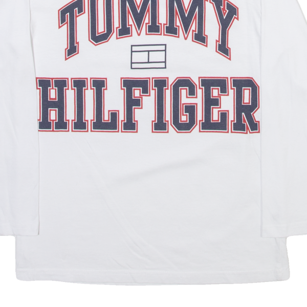 TOMMY HILFIGER Boys T-Shirt White Long Sleeve L Hot on Sale