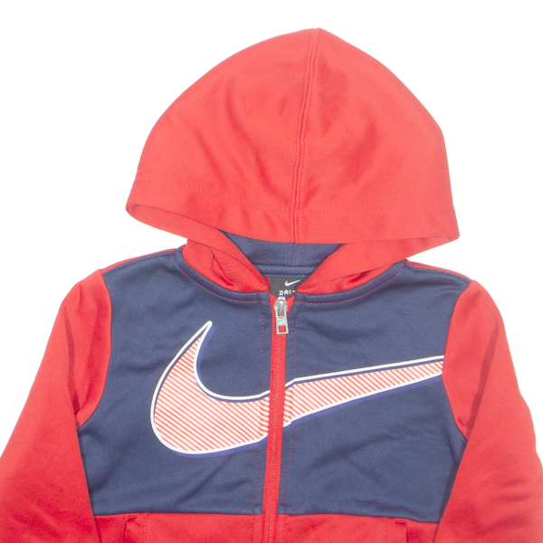 NIKE Dri-fit Boys Track Jacket Red Hooded 2Y Online Sale