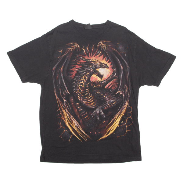 SPIRAL Dragon Mens T-Shirt Black Crew Neck XL Supply