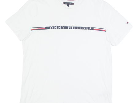 TOMMY HILFIGER Mens T-Shirt White L Hot on Sale