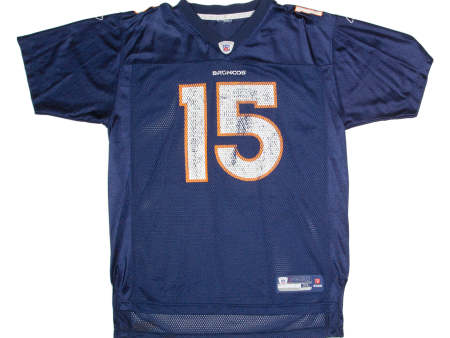 REEBOK Denver Broncos Mens Jersey Blue USA V-Neck Nylon XL For Cheap