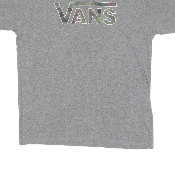 VANS Camo Mens T-Shirt Grey Crew Neck M Online