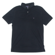 TOMMY HILFIGER Mens Polo Shirt Black L Online Hot Sale