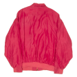 CARLO COLUCCI Embroidered Mens Bomber Jacket Red Silk 90s XL Supply