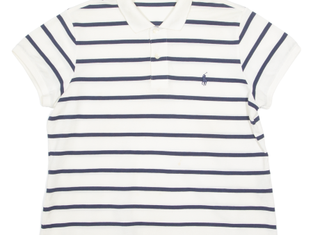 POLO RALPH LAUREN Boys Polo Shirt White Striped XL Online Hot Sale