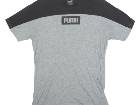 PUMA Mens T-Shirt Grey Crew Neck M Supply