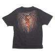 SPIRAL Dragon Mens T-Shirt Black Crew Neck XL Supply