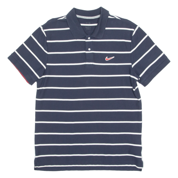 NIKE Mens Polo Shirt Blue Striped L Online