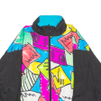 MURELI Womens Shell Jacket Black 80s Crazy Pattern XL For Sale