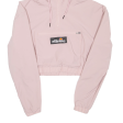 ELLESSE Cropped Womens Pullover Jacket Pink Nylon Hooded UK 6 Fashion